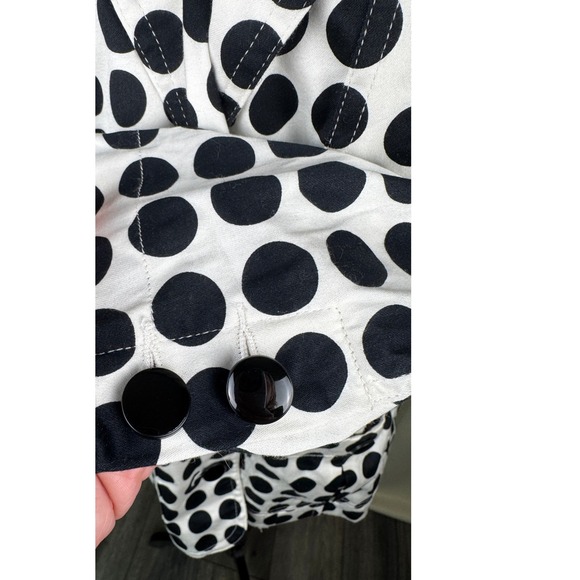 Spanner Black White Polka Dot Blazer Jacket Women's 10 Cotton Stretch - Picture 6 of 9